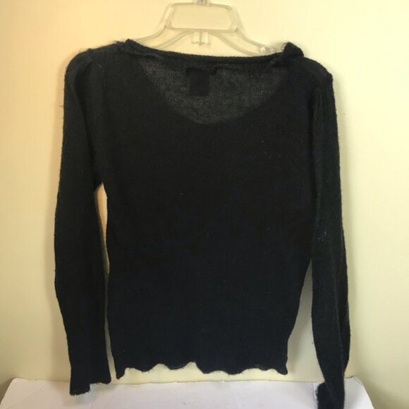 Chiaramente Ruffles Mohair Sweater Crew Neck Cozy Wool Blend Lightweight Knit XL - Picture 4 of 14